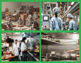 Operaia di produzione o aiuto cuoca