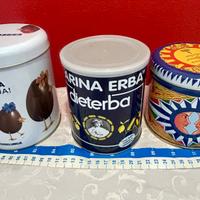 Set 3 barattoli stile vintage in latta