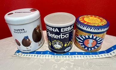 Set 3 barattoli stile vintage in latta