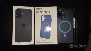 Iphone 16 black, 128 GB (MYE73QL/A) A3287 + cover