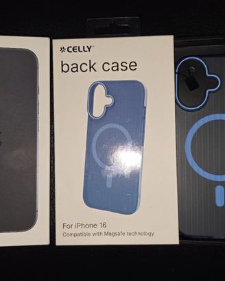 Iphone 16 black, 128 GB (MYE73QL/A) A3287 + cover