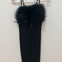 Tubino nero con pelliccia