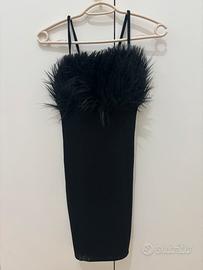 Tubino nero con pelliccia