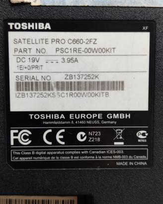 toshiba satellite pro c660-2fz - Leggi bene