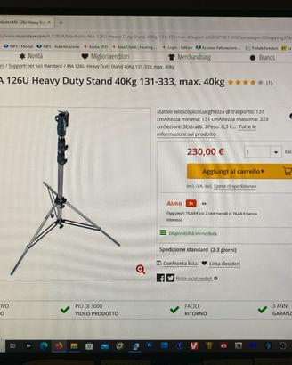 Manfrotto N3 stativi acciaio MA126 U + Prolunga