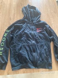 Felpa con zip e cappuccio Nike nera