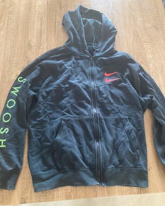 Felpa con zip e cappuccio Nike nera
