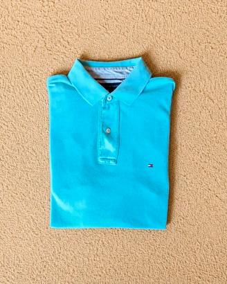 Tommy Hilfiger Polo Uomo Taglia L Azzurro Turchese