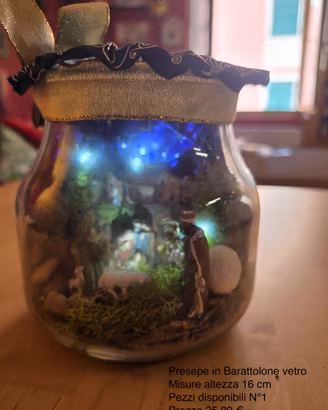 Presepe Artigianale in Vaso di Vetro 