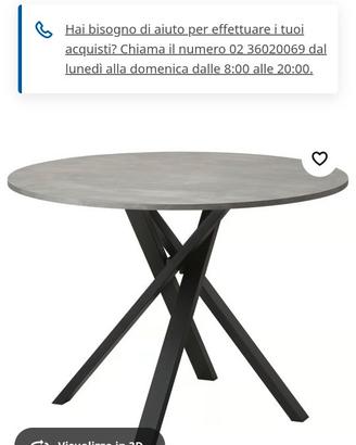 Tavolo Ikea rotondo grigio scuro "Mariedamm"