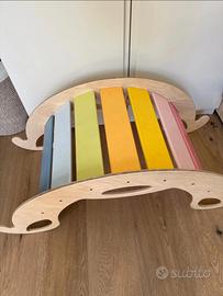 Balance rainbow rocker Montessoriano in legno