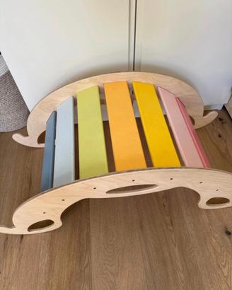 Balance rainbow rocker Montessoriano in legno