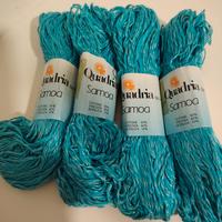 4 matasse di filato di cotone turchese