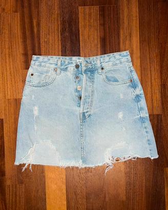 Gonna di jeans azzurra stradivarius taglia 36