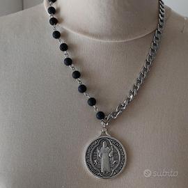 Collana halfsy onice e acciaio