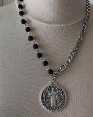 Collana halfsy onice e acciaio
