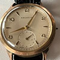 Orologio uomo vintage Arcadia placcato oro