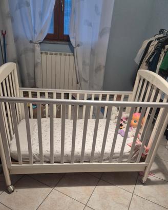 lettino con sbarre "PALI"+ materasso antiacaro
