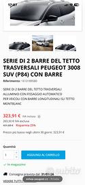 Barre da tetto originali Peugeot 3008