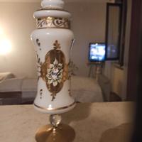 Vaso in vetro di Boemia con decori dorati