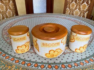 Set barattoli + biscottiera Guidolin ceramiche