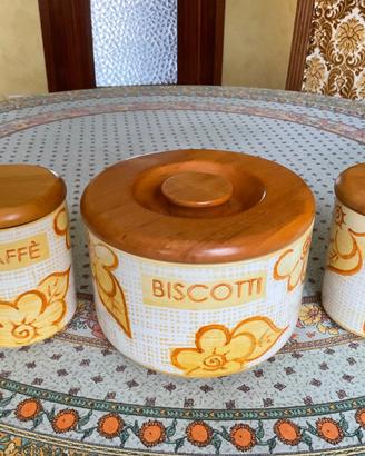 Set barattoli + biscottiera Guidolin ceramiche