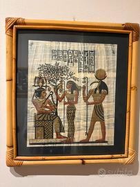 Quadro con Papiro e cornice in legno