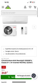 Climatizzatore fisso , pompa di calore 1200 BTU