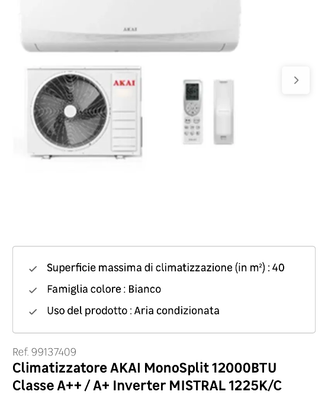 Climatizzatore fisso , pompa di calore 1200 BTU