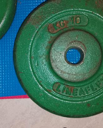 2 dischi pesi 10kg 28mm