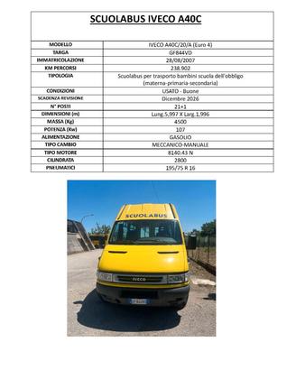 BANDO ALIENAZIONE SCUOLABUS - COMUNE DI TOSSICIA