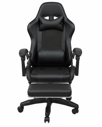 Sedia gaming nera ecopelle per scrivania pc