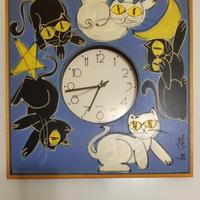 orologio da parete vetro dipinto a mano  su legno