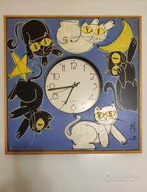 orologio da parete vetro dipinto a mano  su legno