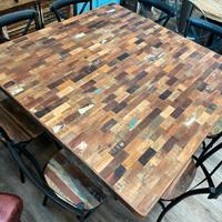 Tavolo legno massello riciclato 150x150cm