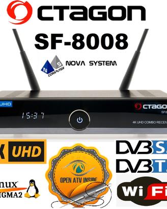 Decoder Octagon SF8008 4K Combo DVB-S2X/C/T2 Linux