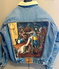 Giacca di Jeans invernale Vintage dipinta a mano
