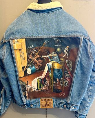 Giacca di Jeans invernale Vintage dipinta a mano