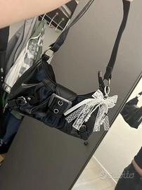 Borsa vintage stile y2k nera in pelle sintetica