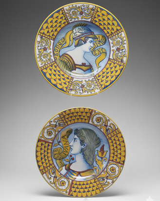 Rubboli Gualdo Tadino - Coppia di Piatti Maiolica