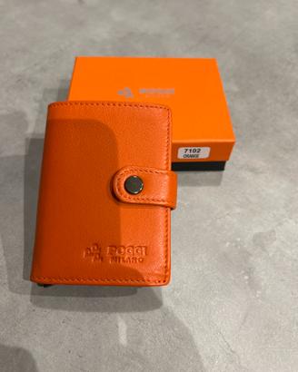 Portafoglio/portatessere in vera pelle per donna