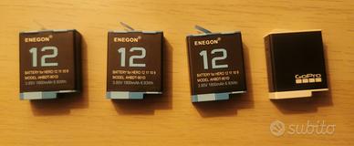 4 batterie Gopro hero 12 Black + caricatore Enegon
