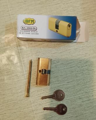 Cilindro di sicurezza ovale iin ottone IBFM 