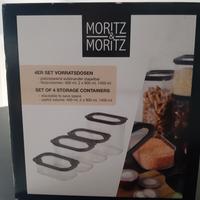 set 4 barattoli contenitori cucina casa plastica