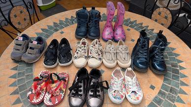 10 paia di scarpe bambina varie marche tg 24 & 25