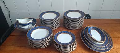 Servizio piatti Royal Tettau anni '60 oro e blu