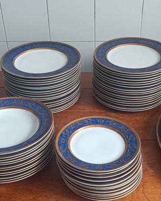 Servizio piatti Royal Tettau anni '60 oro e blu