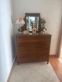 Mobile in legno con marmo e specchio