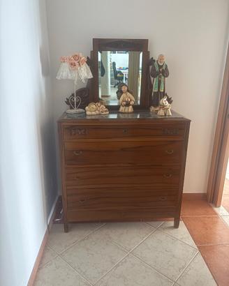Mobile in legno con marmo e specchio