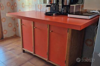 Penisola da cucina Vintage in legno e formica